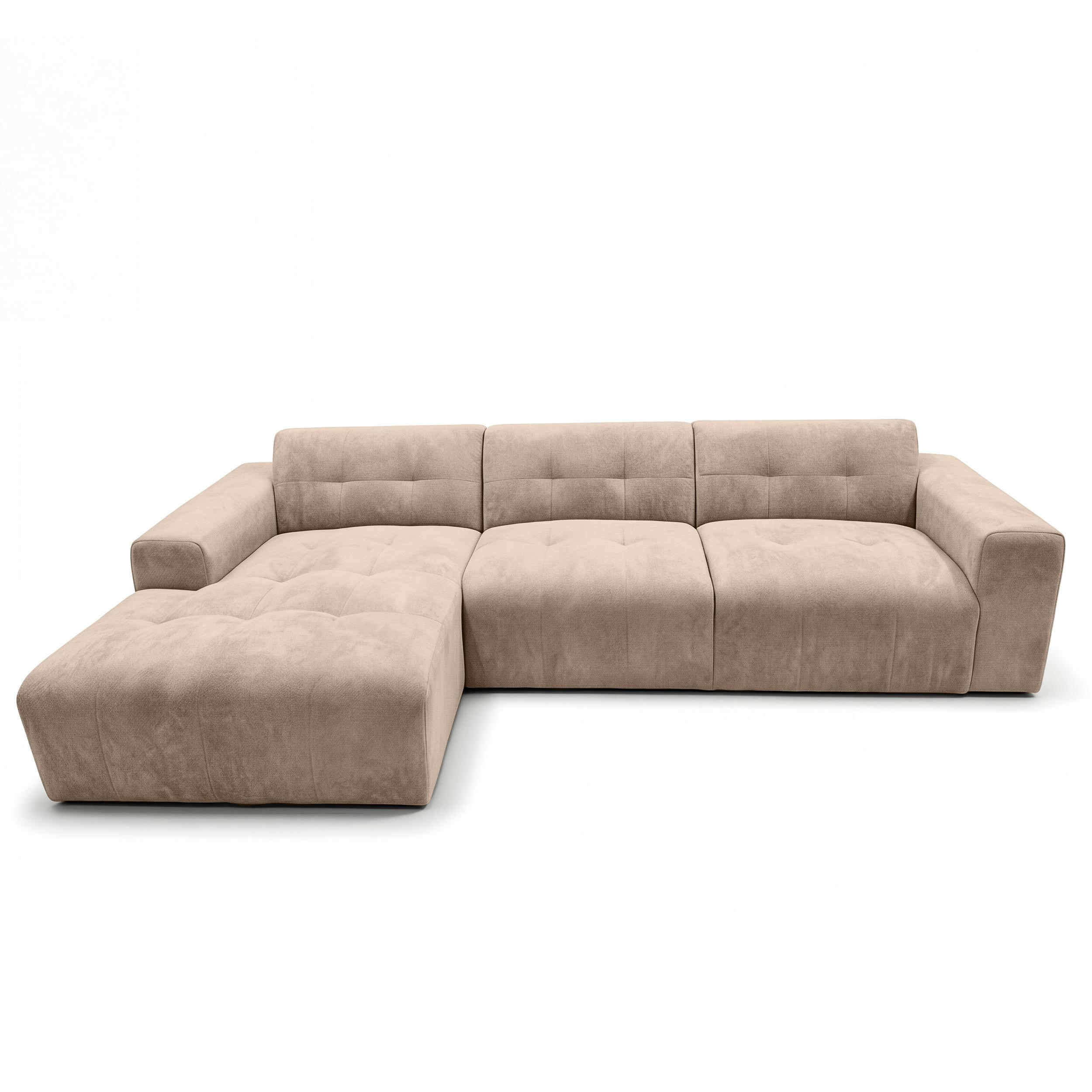 ECKSOFA L Form Corlu Braun 310/165/78 cm – stilvolle kleine Eckcouch Links - Schwarz/Braun, Kunststoff/Textil (310/165cm) - AX Living