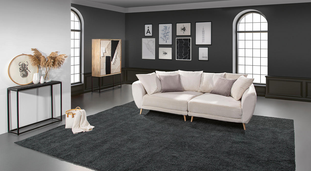 Weißes Big Sofa im Skandi Look