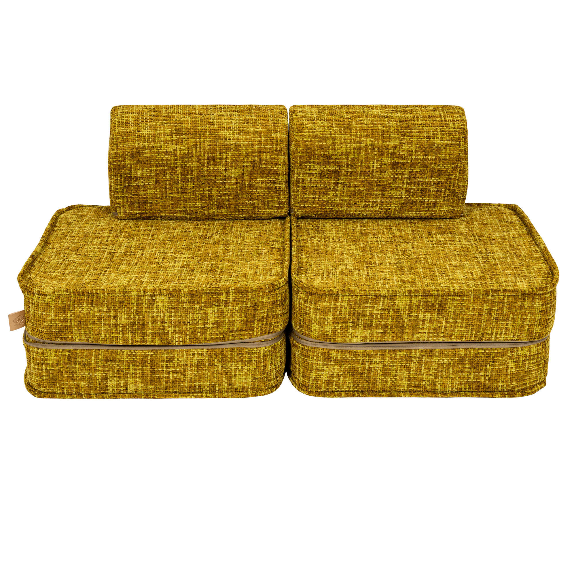 KINDERSOFA, Pocket Basic, Tangle, Goldsenf - Honig, Textil (120/25/60cm) - MeowBaby