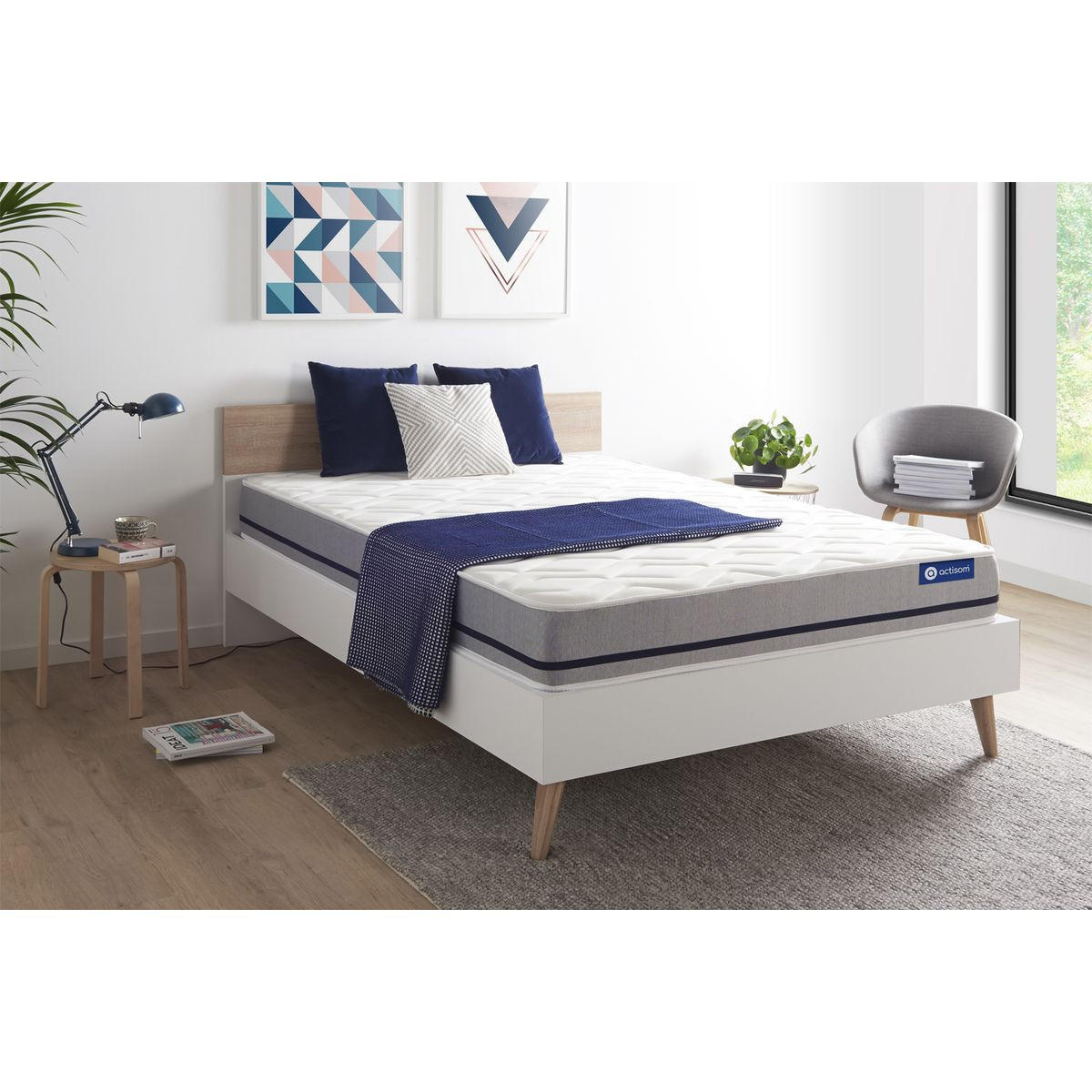 MATRATZE Actilatex soft Latex und Memory-Schaum 150 x 195 cm h2 - Weiß, Textil (150/195cm) - ACTISOM
