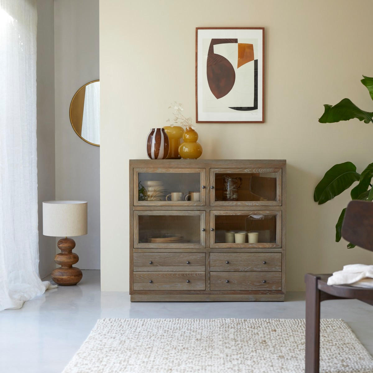 SIDEBOARD Pablo Grau aus Eiche - Grau, Holz (110/100/50cm) - Tikamoon