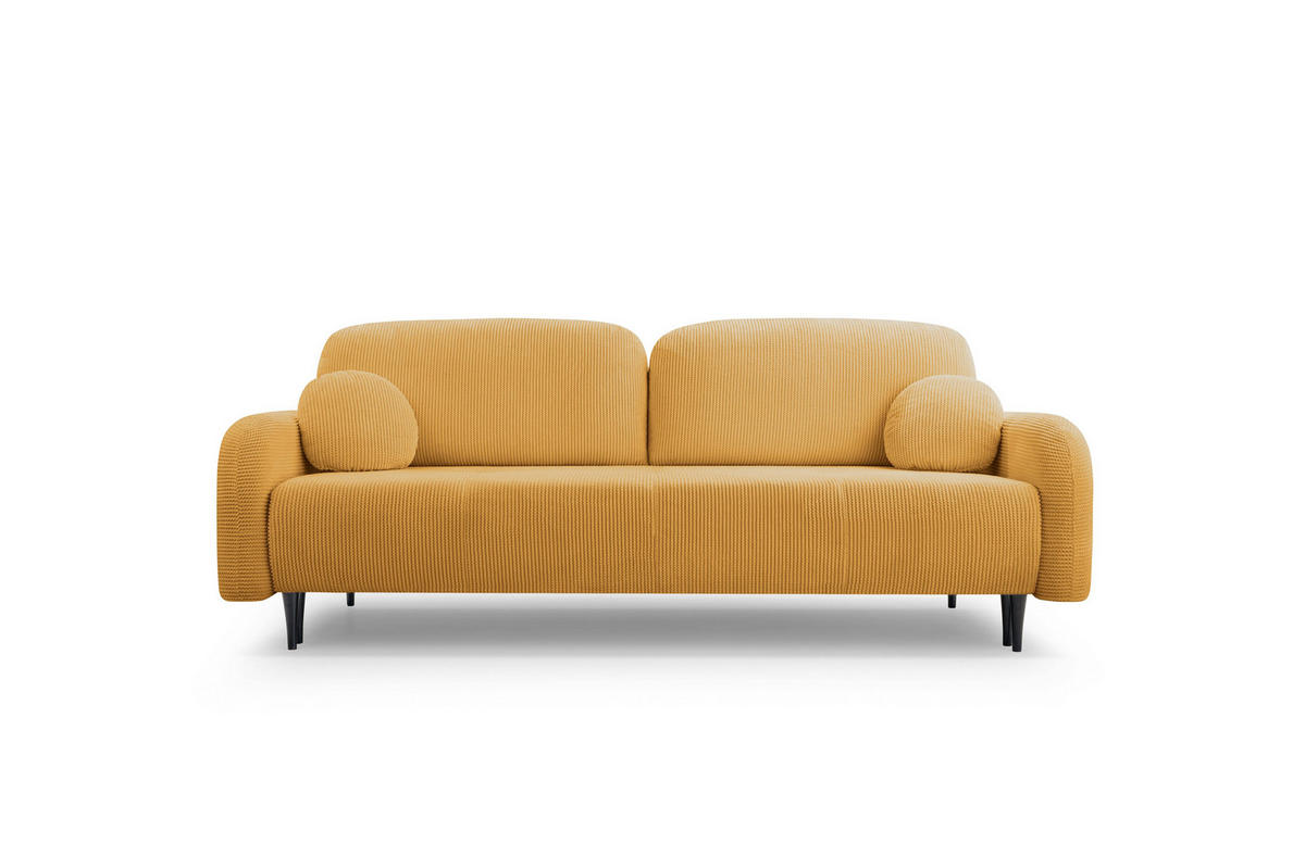 BETTSOFA VIVO Kupferfarben Geflochtener Stoff mit Schlaffunktion - Kupferfarben, Holz (230/95/102cm) - MASSENO