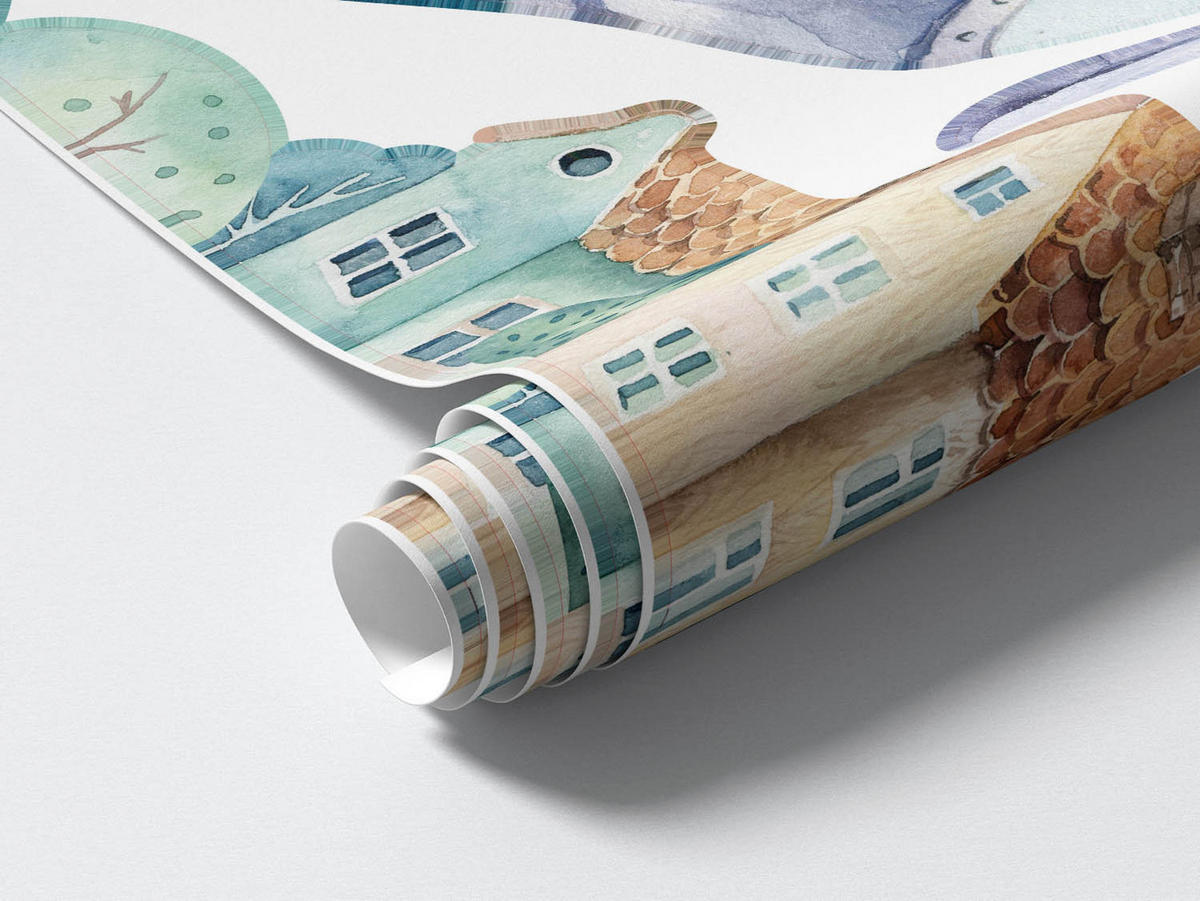 WANDAUFKLEBER 130x188cm - Hubschrauber und Flugzeug - Multicolor, Kunststoff (130/188/0.1cm) - Wallfluent