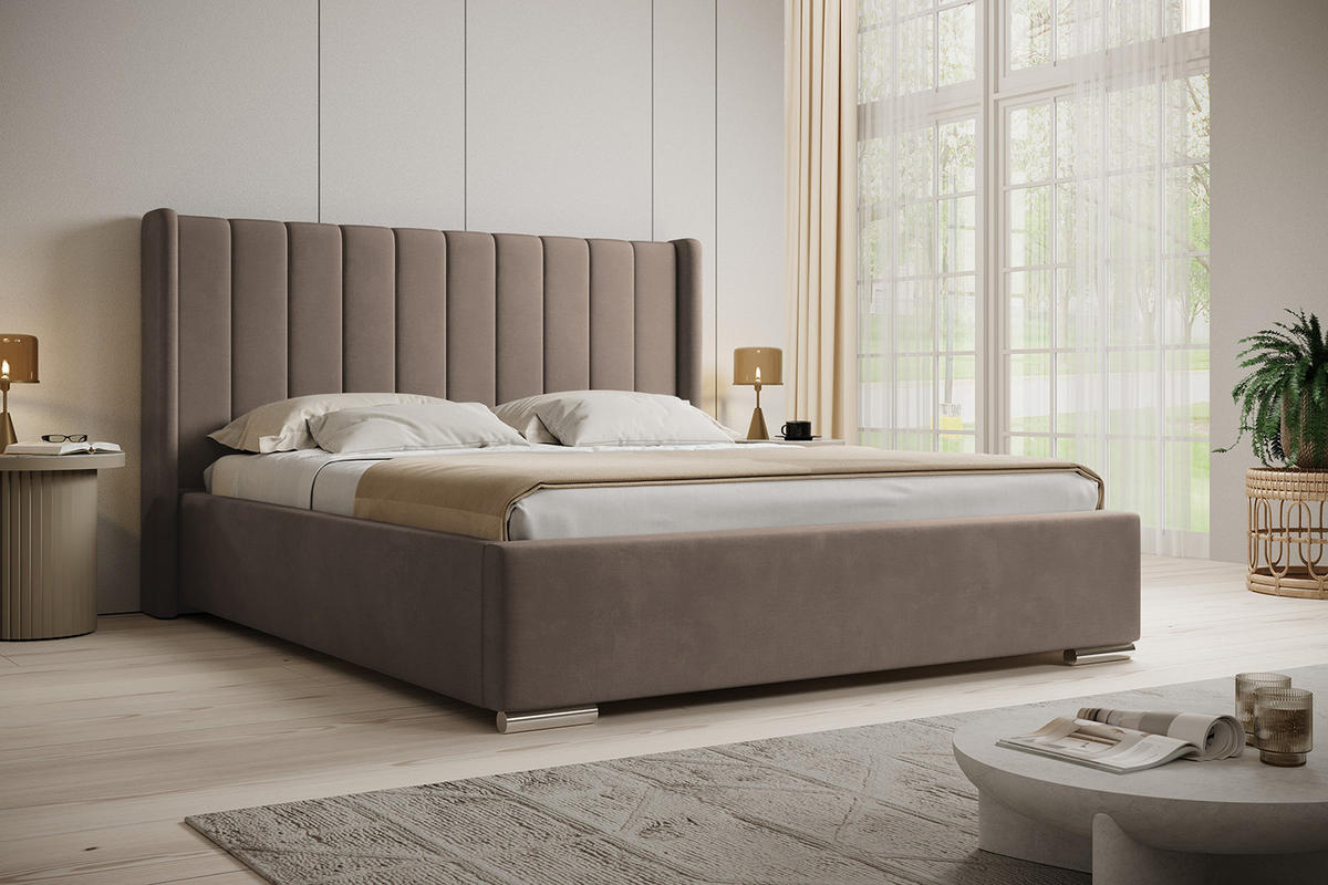 POLSTERBETT PAMBRIA 200x200 cm, Taupe - Taupe, Textil (200/200cm) - Fedve
