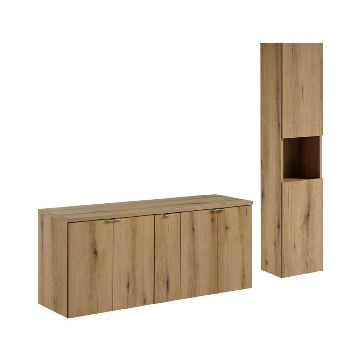 BADMÖBEL-SET 5Teile - Nova Oak N BM254 in Coast Evoke Oak - Eiche Wotan, Holz (140/57/40cm)