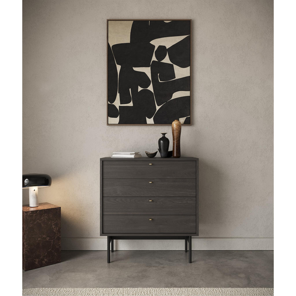 Thumbnail - Selsey Kommode, Schwarz, Holzwerkstoff, 4 Schubladen, Rechteckig, 85.5x91.9x38 cm, Wohnzimmer, Kommoden & Sideboards, Ko...