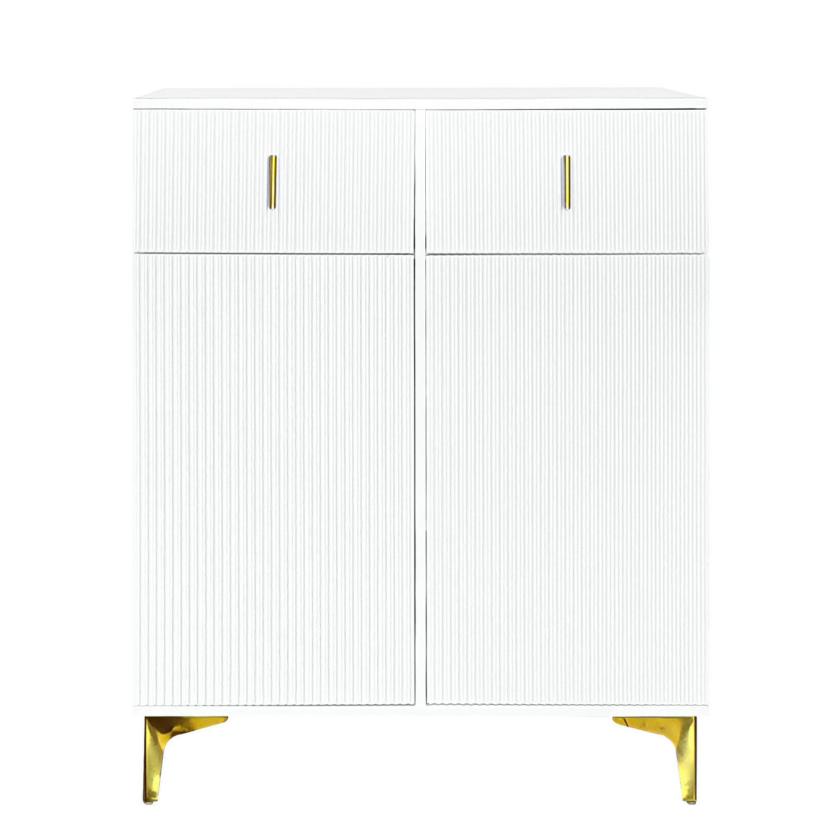 SIDEBOARD 83/35/101 cm weiß aus Spanplatte mit 2 Türen und 2 Schubladen - Weiß, Holzwerkstoff (83/101/35cm) - OKWISH