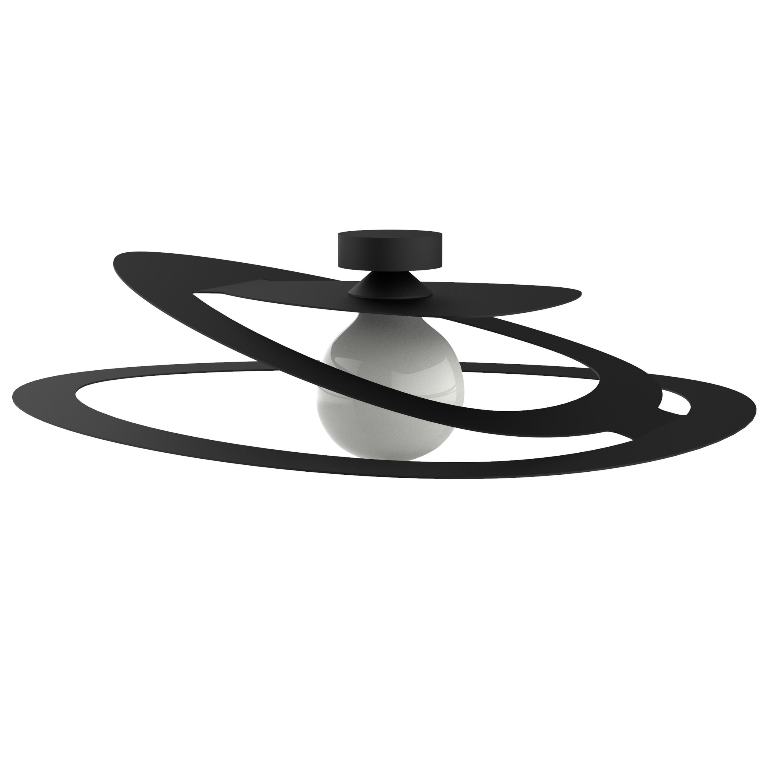 DECKENLEUCHTE - Schwarz, Metall (51/60/11cm) - Lumicom