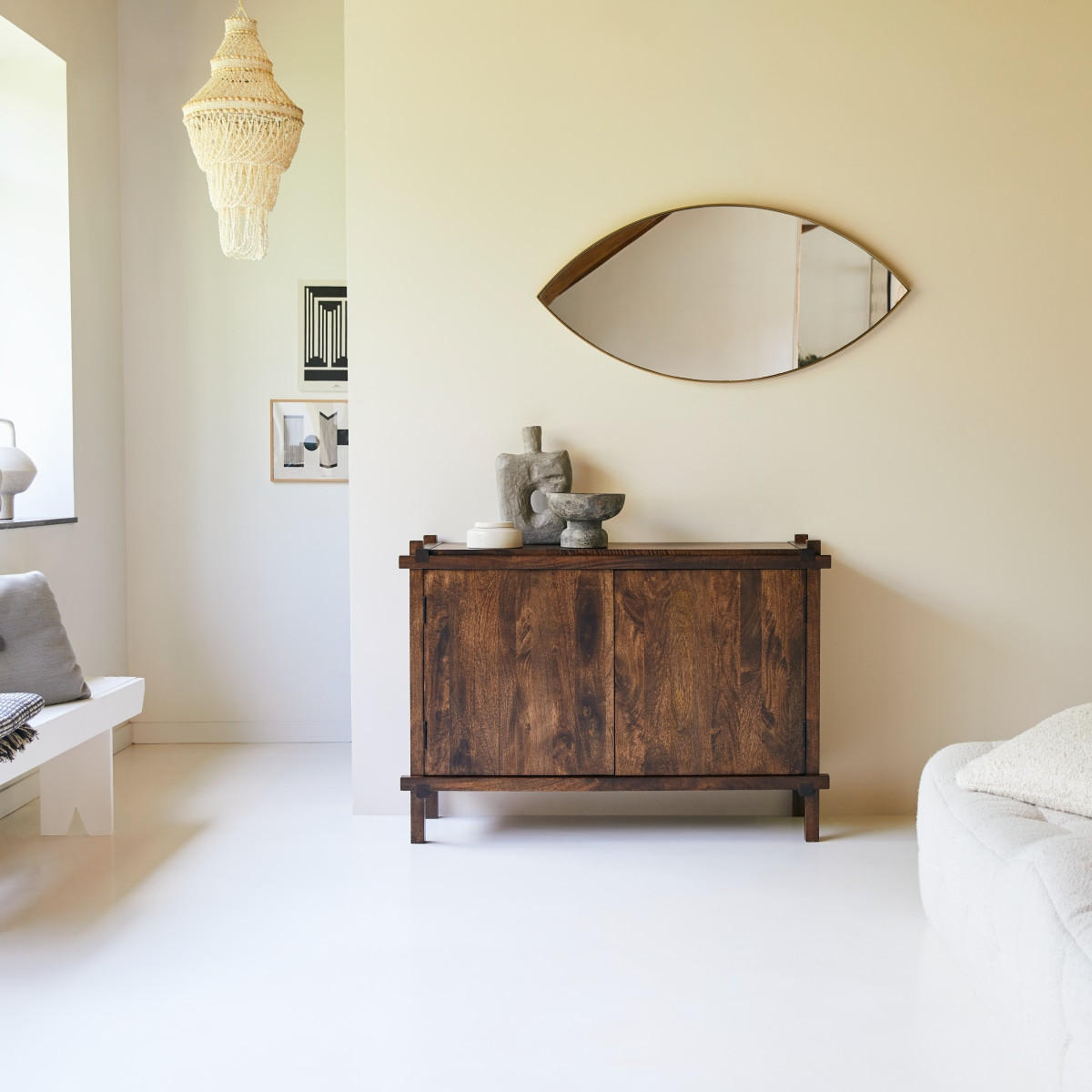 SIDEBOARD Arko Braun aus Mango - Braun, Holz (120/85/40cm) - Tikamoon