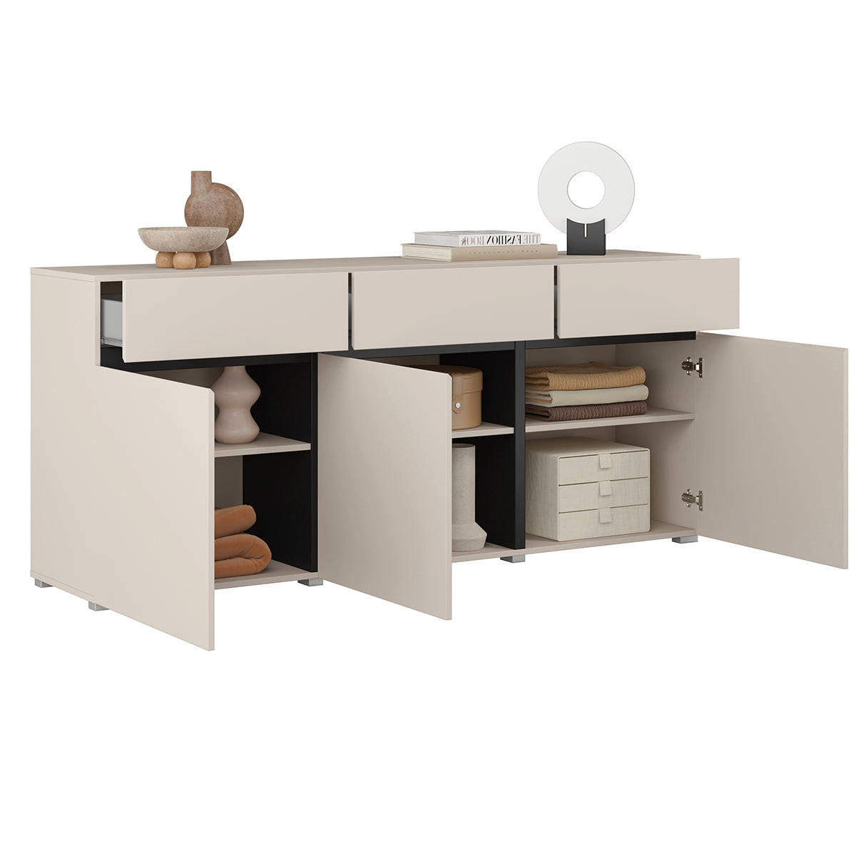 SIDEBOARD Lilia Kašmír - kašmírová, kompozitní dřevo (180/78/40cm) - Petits-meubles
