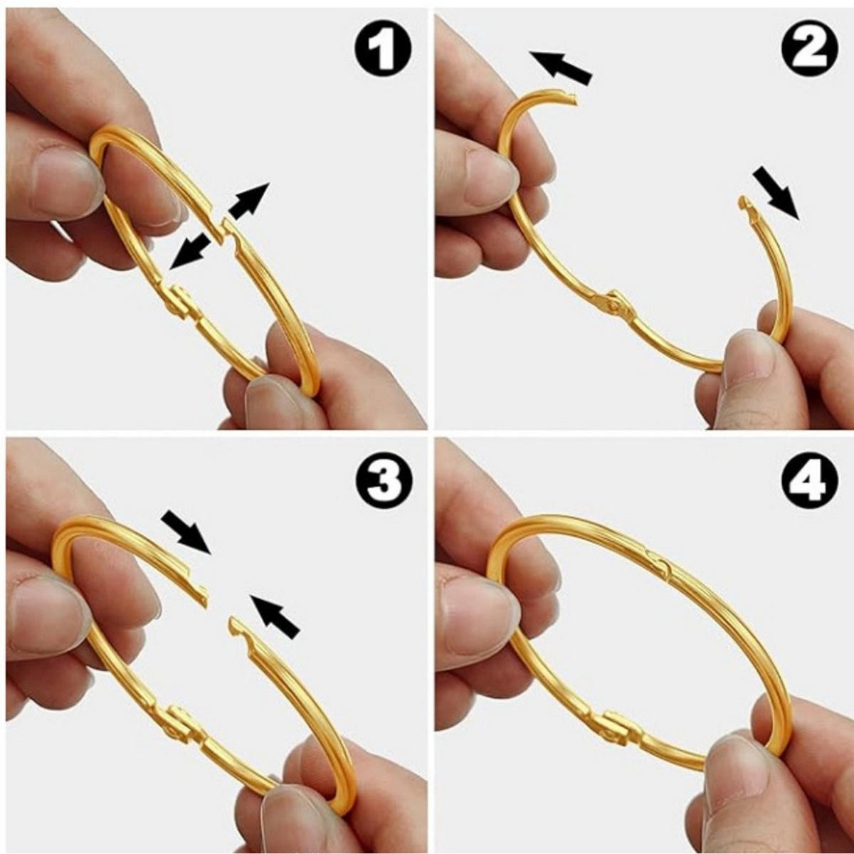 DUSCHVORHANGRINGE 20er-Set Vergoldet Metall Innendurchmesser 5 cm Clic rund - Goldfarben, Metall (5/5/5cm) - MCBOSON