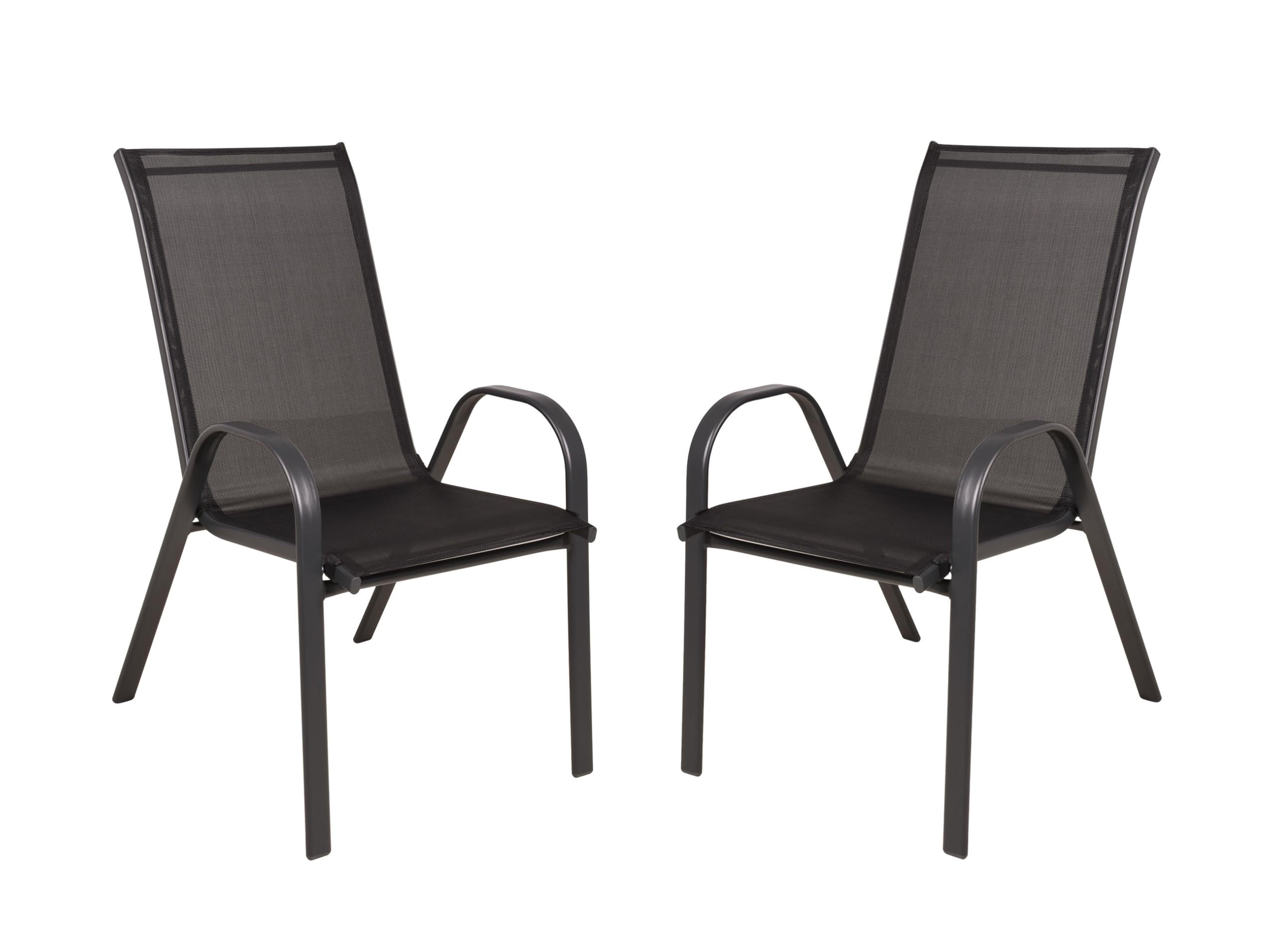 GARTENSTUHL 2er Set Ilse Stapelstuhl - Schwarz, Kunststoff (55/94/73cm) - DELUKE