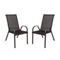 GARTENSTUHL 2er Set Ilse Stapelstuhl - Schwarz, Kunststoff (55/94/73cm) - DELUKE