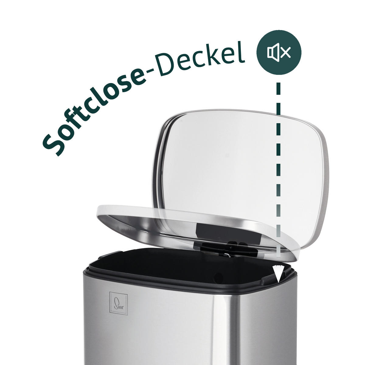 MÜLLEIMER TQ50 Silber - Silberfarben, Metall (43/65/37cm) - SVITA