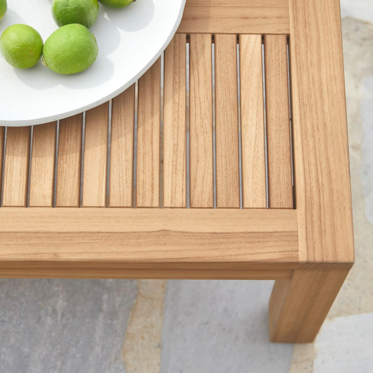 GARTEN-COUCHTISCH Teo Natur aus Teak - Naturfarben, Holz (60/120/35cm) - Tikamoon