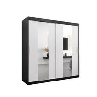 SCHWEBETÜRENSCHRANK 200/200/62 2-türig - Silberfarben/Schwarz, Holz/Kunststoff (200/200/62cm) - Abiks Möbel