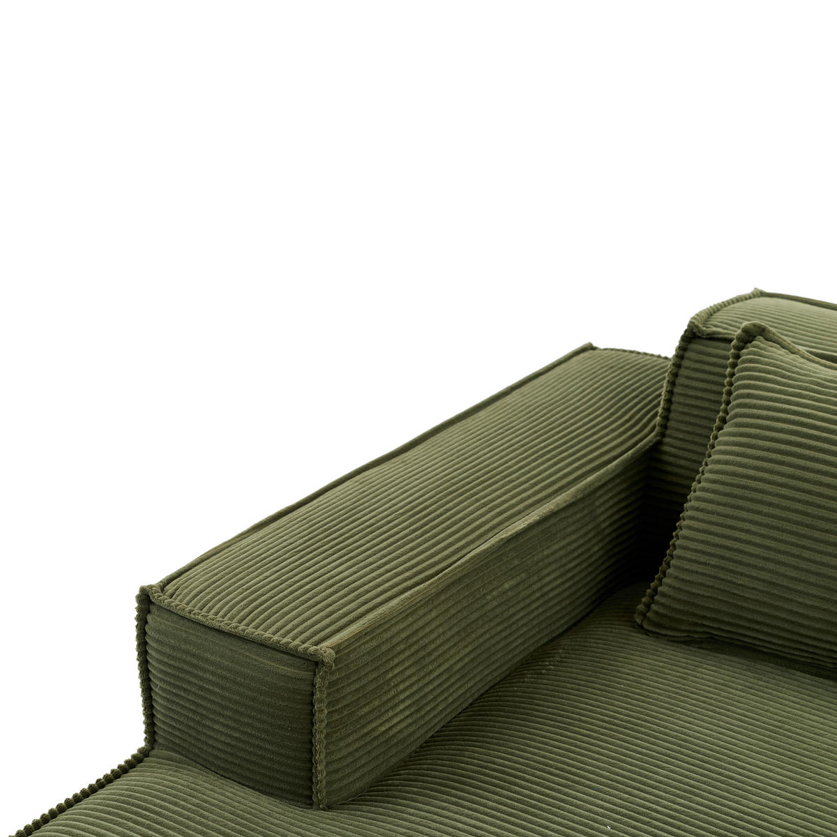 ECKSOFA DE-35208 mit 2 Kissen Grün - Grün, Textil (129/235cm) - ComfortXL