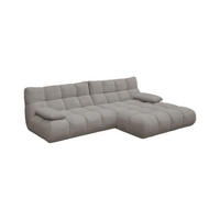 ECKSOFA VIVIEN Grau Cord - Schwarz/Grau, Kunststoff/Textil (290/178cm) - KAWOLA