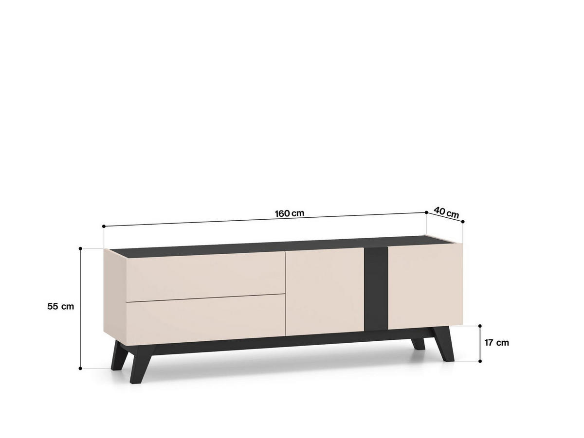 TV-LOWBOARD FRESHION Beige 160x40x55 cm - Beige, Holzwerkstoff (160/55/40cm) - FURNLUX