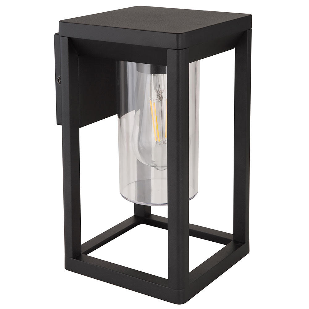 LED WANDLEUCHTE Aluminium Schwarz-Matt Klar - Klar, Glas (16.5/15/27cm) - Globo Lighting