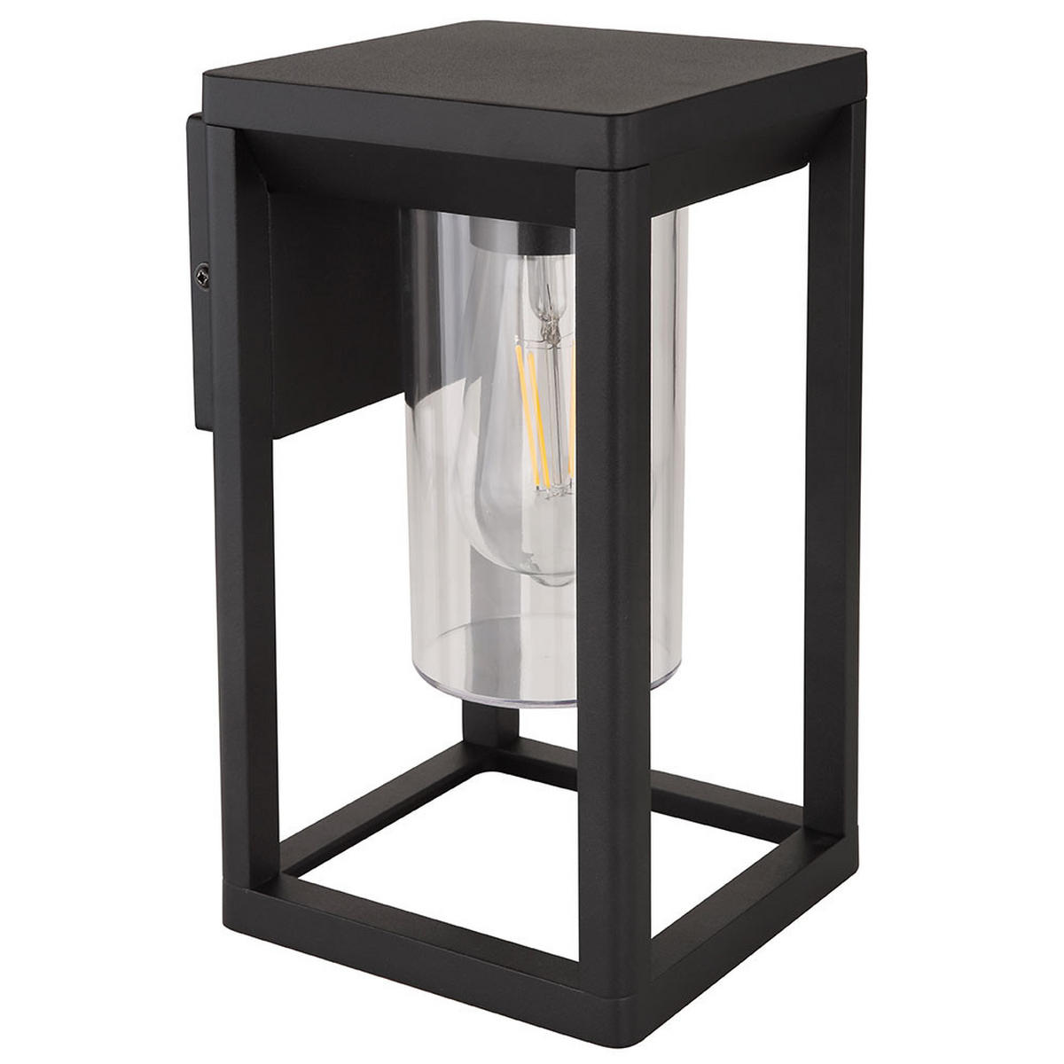 LED WANDLEUCHTE Aluminium Schwarz-Matt Klar - Klar, Glas (16.5/15/27cm) - Globo Lighting