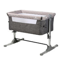 BEISTELLBETT Sleep n Care grau 85 x 50 cm, Matratze, Anti-Reflux, 6-fach verstellbar, Netzeinsatz - Grau, Metall (50/85cm) - Lorelli