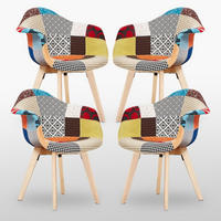 ESSZIMMERSTUHL Stoff 4-teilig Mehrfarbig - Multicolor, Holz (63/83/50cm) - Life Interiors