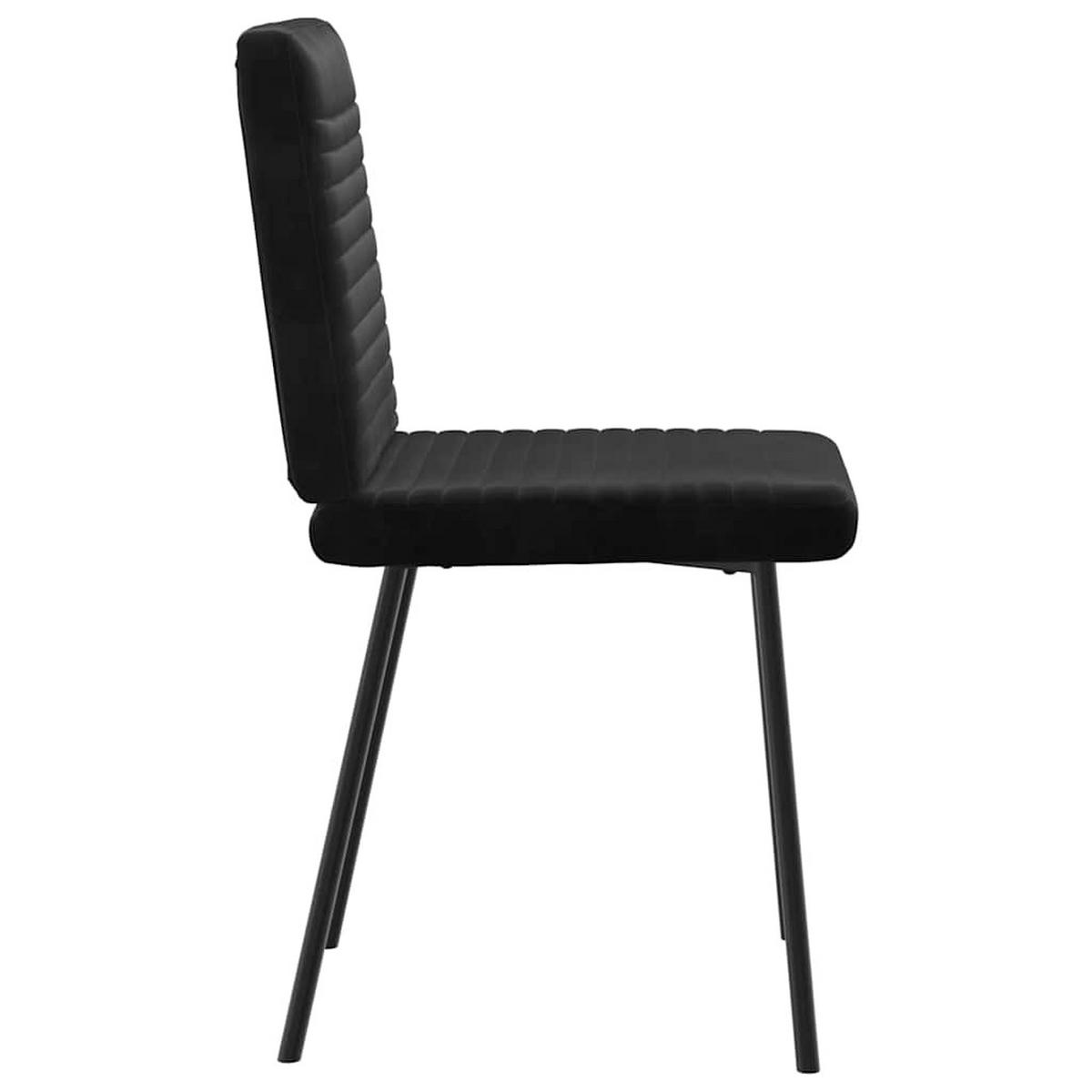 ESSZIMMERSTÜHLE 2 Stk. Schwarz Samt 45*54*83cm - Schwarz, Metall (45/83/54cm) - ZMH