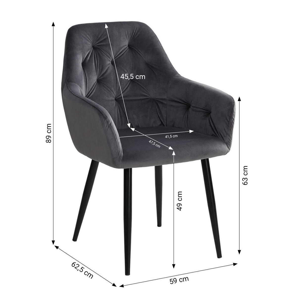 TISCHGRUPPE 80/80 cm weiß mit 2 Stühlen Samt Grau - Weiß/Grau, Holz/Textil (80/89/80cm) - Homestyle4u