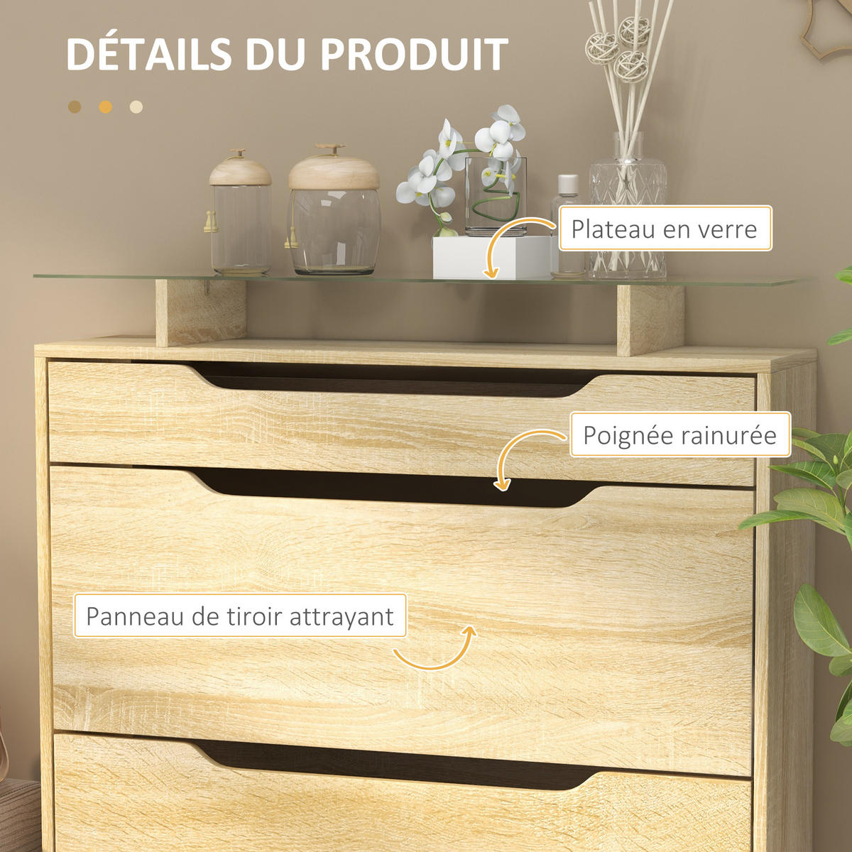 SCHUHSCHRANK DE-15003 mit 2 Klapptüren, Schublade & Glasablage Eiche - Eichefarben, Holzwerkstoff (89/96/23cm) - ComfortXL