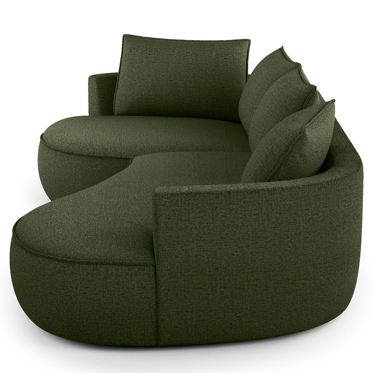 BIGSOFA - Schwarz/Grün, Kunststoff/Textil (322/82/154cm) - home24