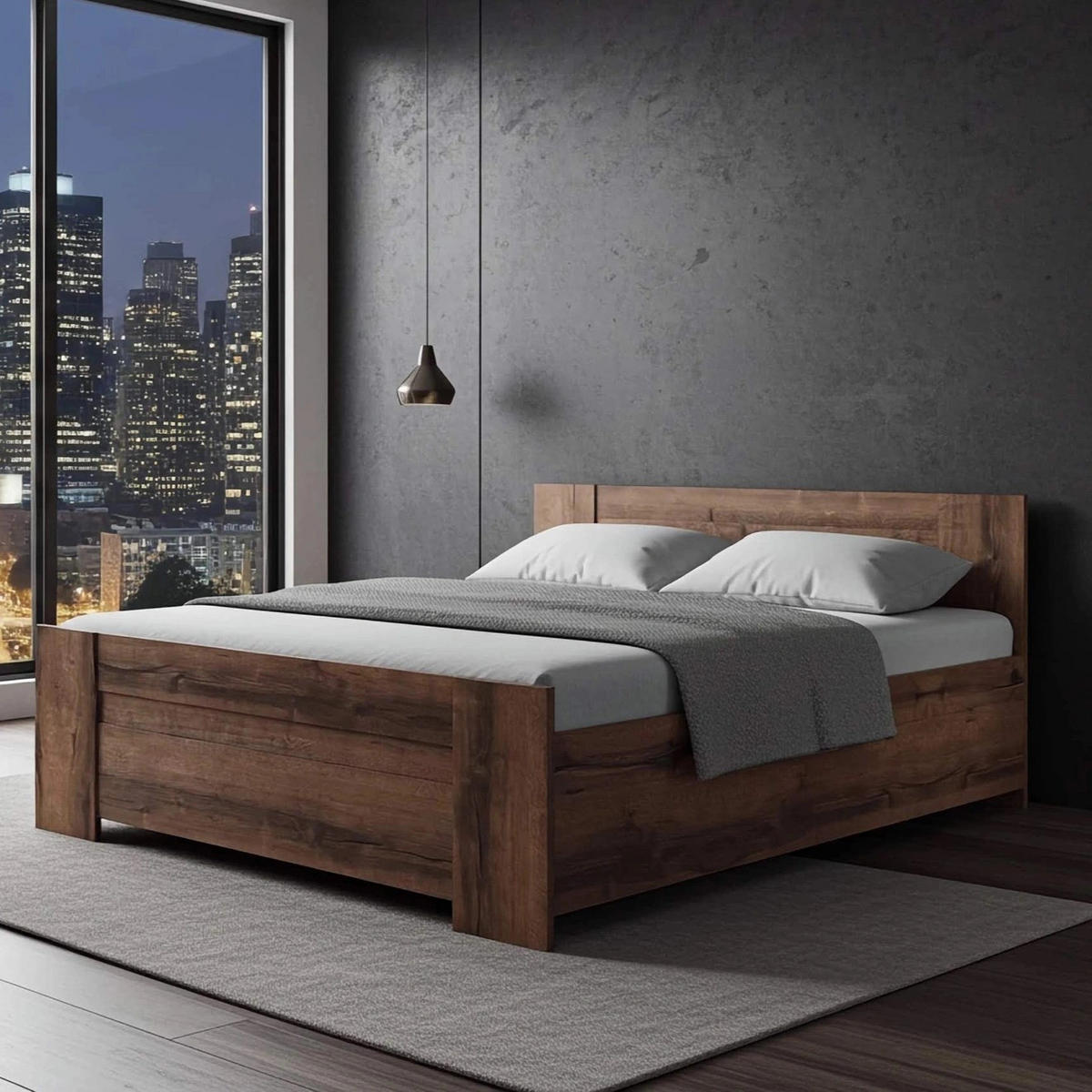 DOPPELBETT Tamiza 160x200 mit lattenrost - Braun, Holzwerkstoff (160/200cm) - Ravio