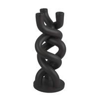 KERZENSTÄNDER Twisted für 3 Abendkerzen - Schwarz, Keramik (13/31.5/13cm) - Present Time