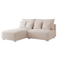 ECKSOFA ELVO mit Schlaffunktion und Bettkasten Creme - Creme, Holzwerkstoff/Kunststoff (208/190cm) - Idohome