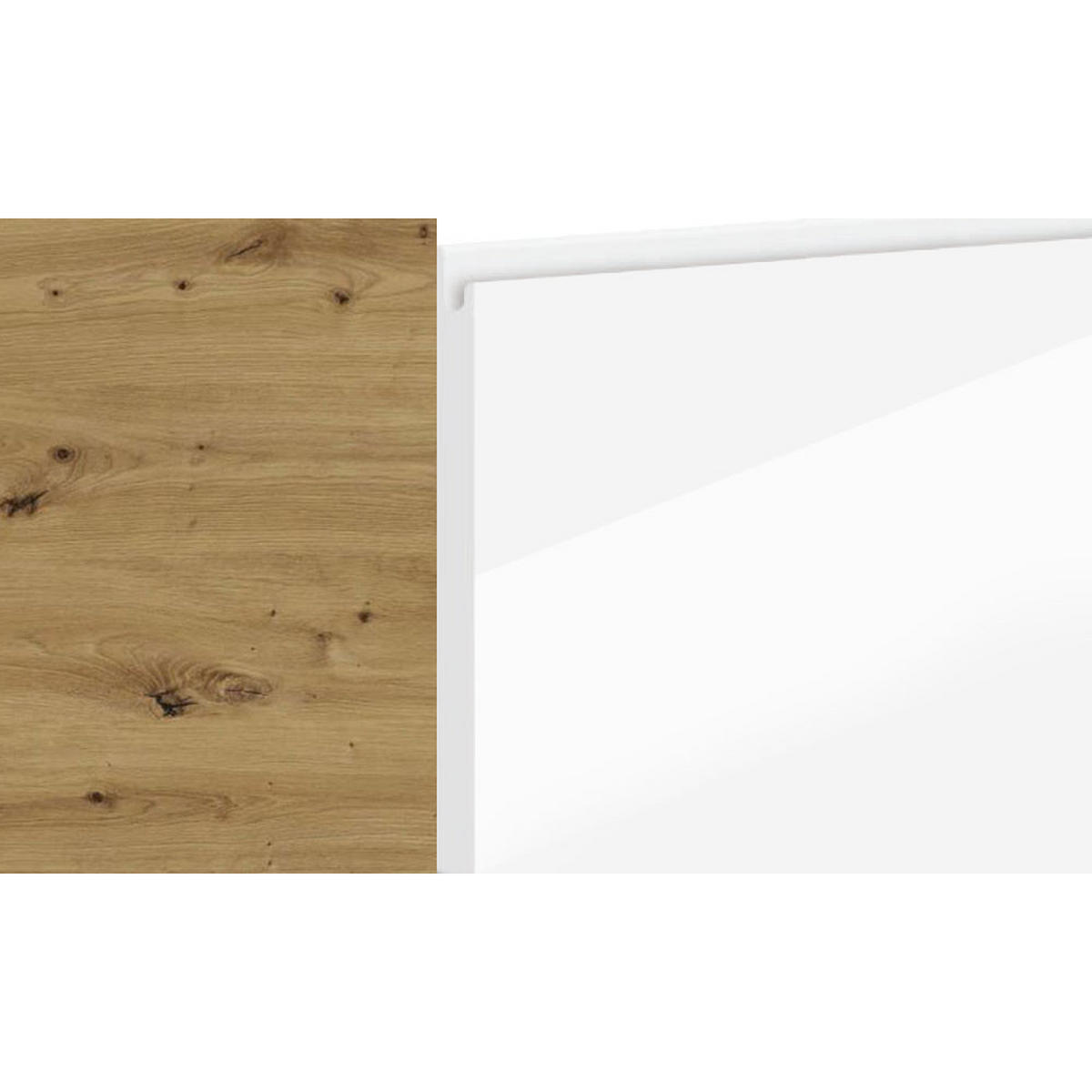 ECKHÄNGESCHRANK Avellino W14/60 Eiche Artisan / Weiß Acryl Hochglanz 60 / 60 / 96cm - Weiß Hochglanz/Eiche Artisan, Holz/Holzwerkstoff (60/96/60cm) - Feldmann-Wohnen