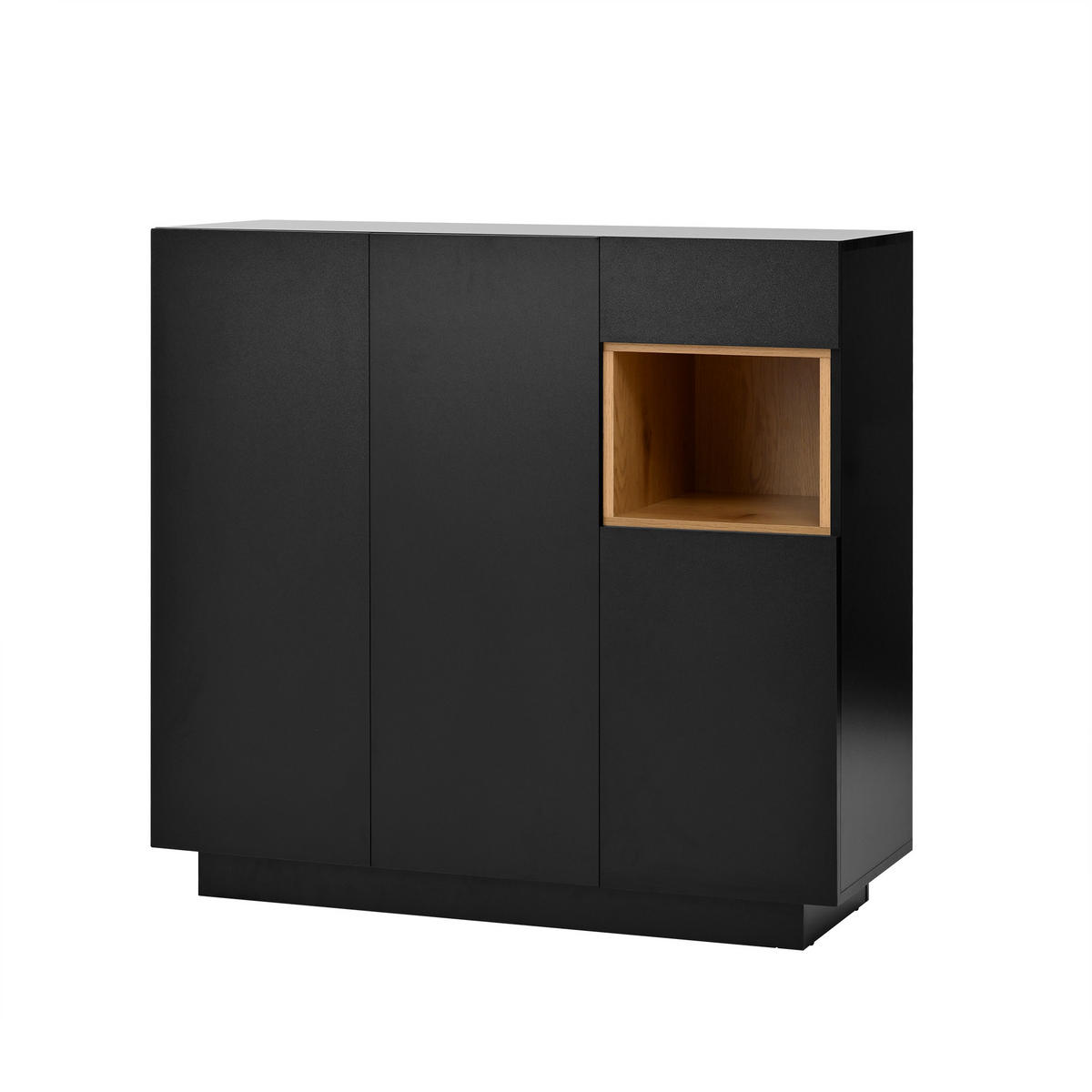 SCHUHSCHRANK 105/39,5/100,5 cm schwarz/natur aus Spanplatte mit LED - Schwarz, Holzwerkstoff (105/100/39cm) - OKWISH
