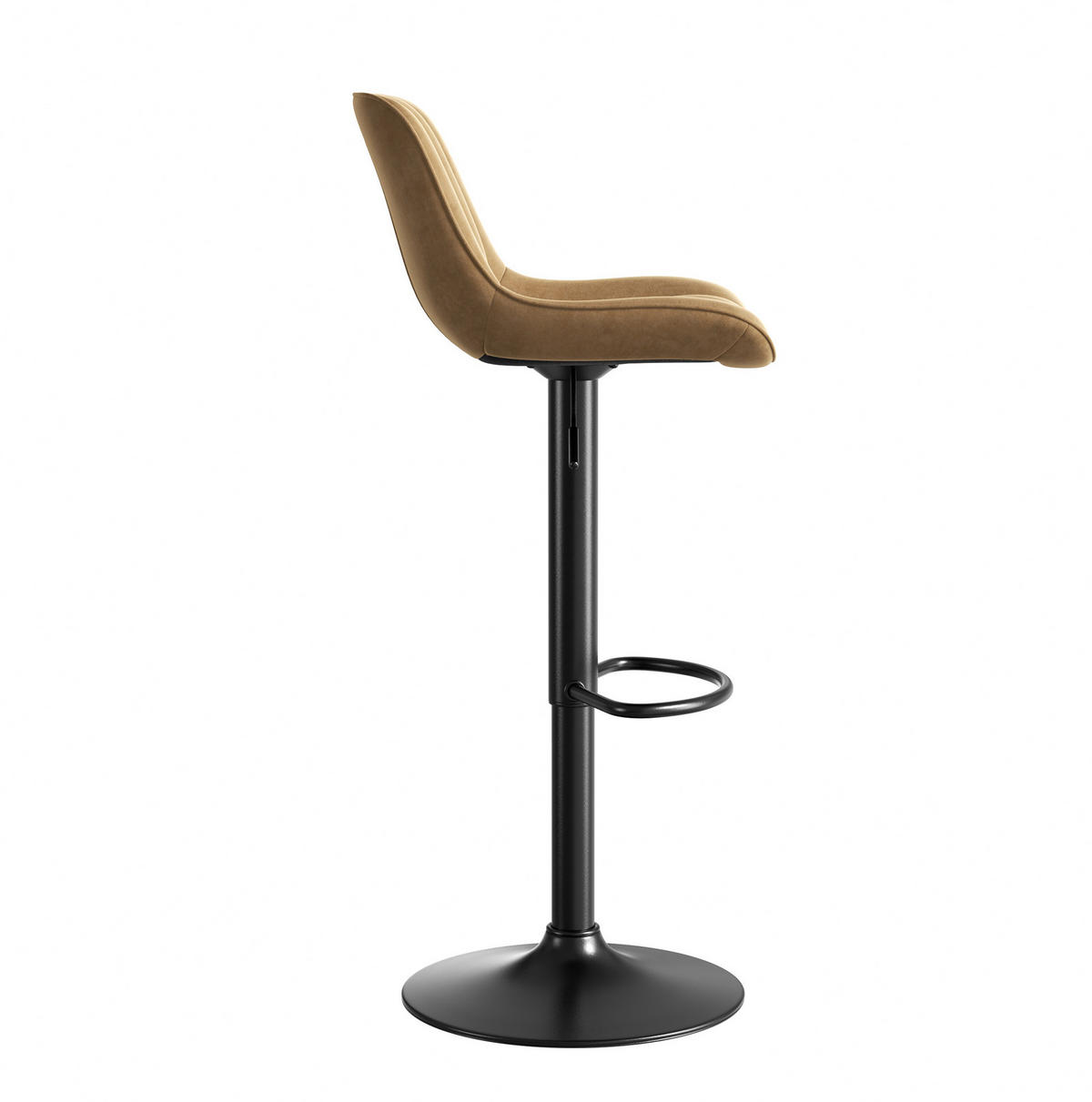 BARHOCKER höhenverstellbar 87-109 cm Samt Braun 4er-Set - Braun, Metall (46/86/47cm) - Meubliv