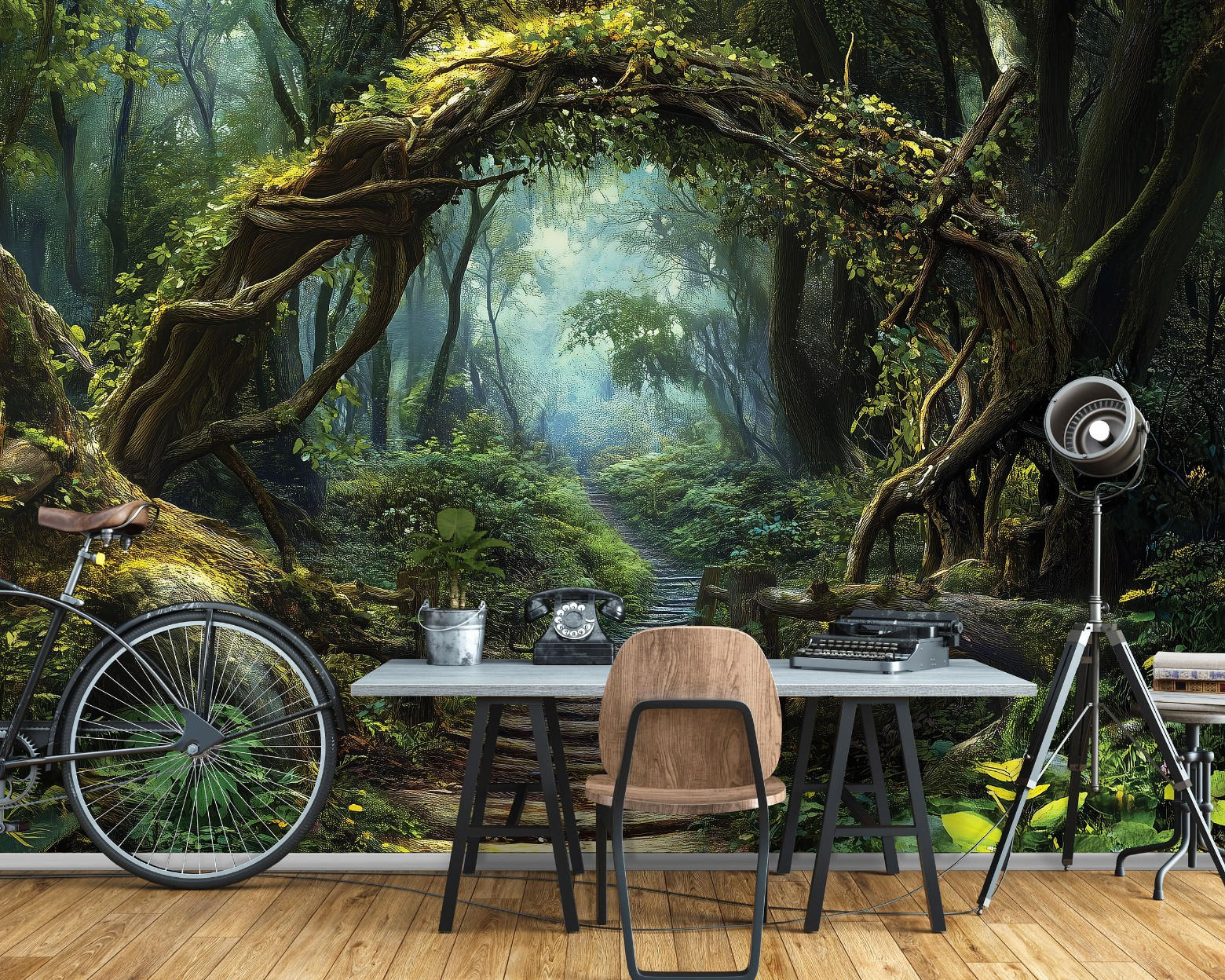 FOTOTAPETE 3D Effekt Wald Natur 400x280 - Multicolor, Papier (400/280cm) - Wallarena