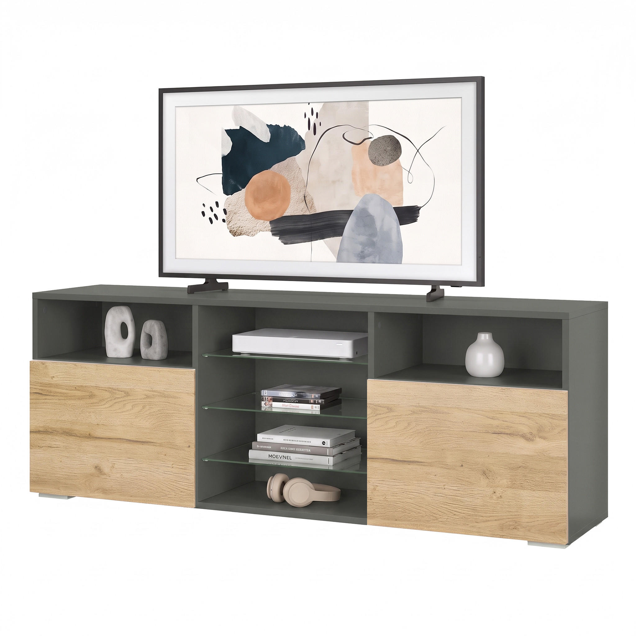 Vladon Lowboard Eiche 146x54x35 cm
