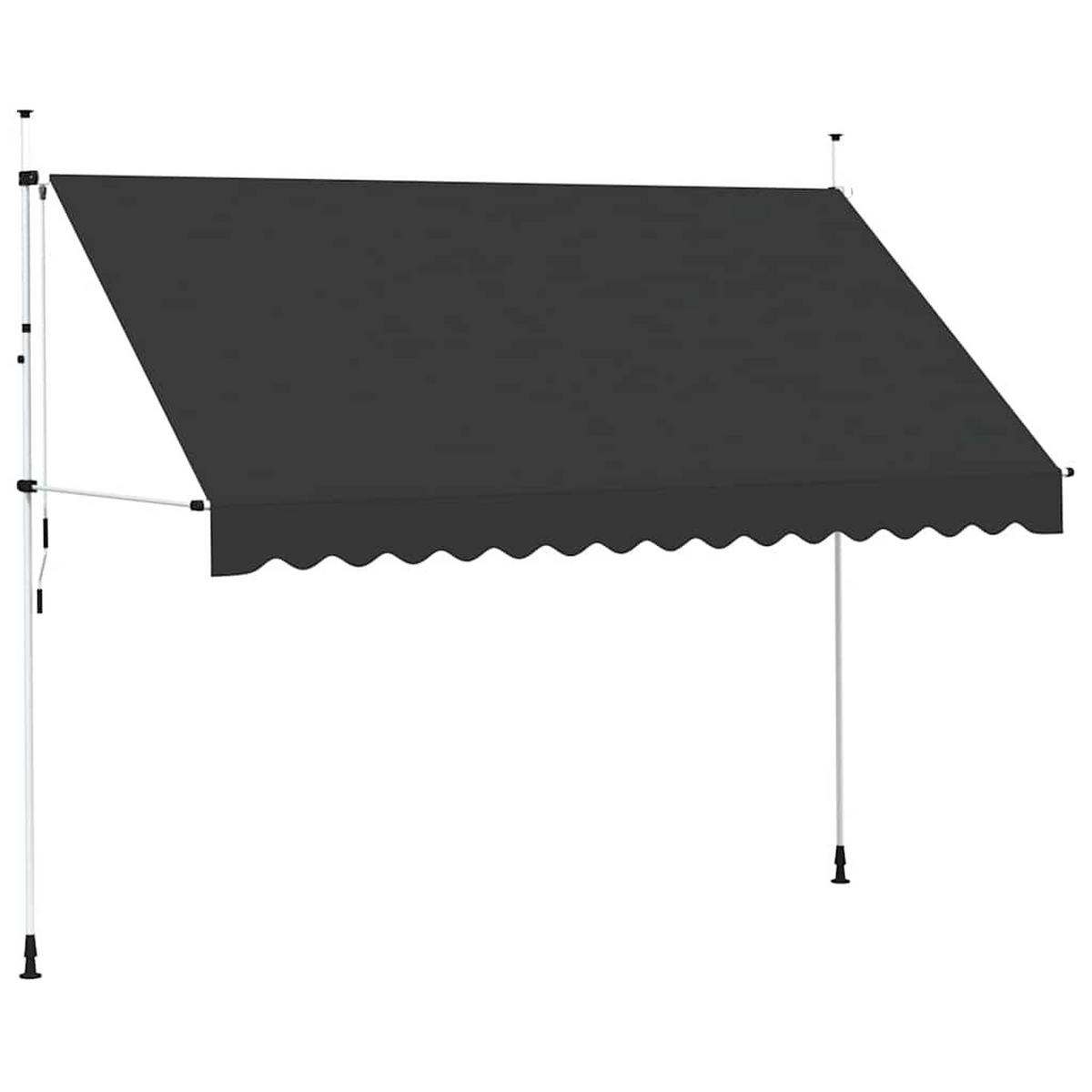 EINZIEHBARE Markise Handbetrieben 350 cm Anthrazit - Anthrazit, Textil (350/1/1cm) - furnicato