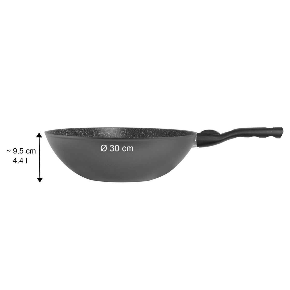 WOK - Schwarz/Grau, Metall (30cm) - Stoneline