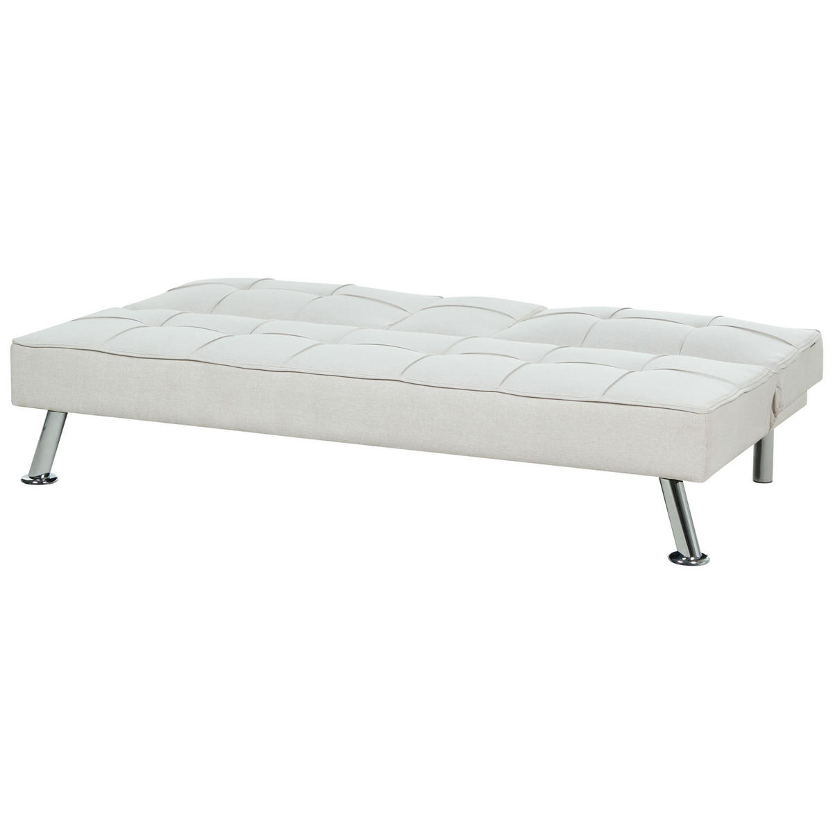 3-SITZER-SCHLAFSOFA hellbeige Roxen - Beige/Silberfarben, Textil (168/77/81cm) - Beliani
