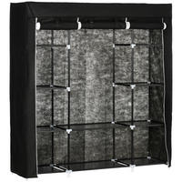STOFFSCHRANK, Faltschrank, Schwarz - Schwarz, Metall (43/162.5/150cm) - HOMCOM