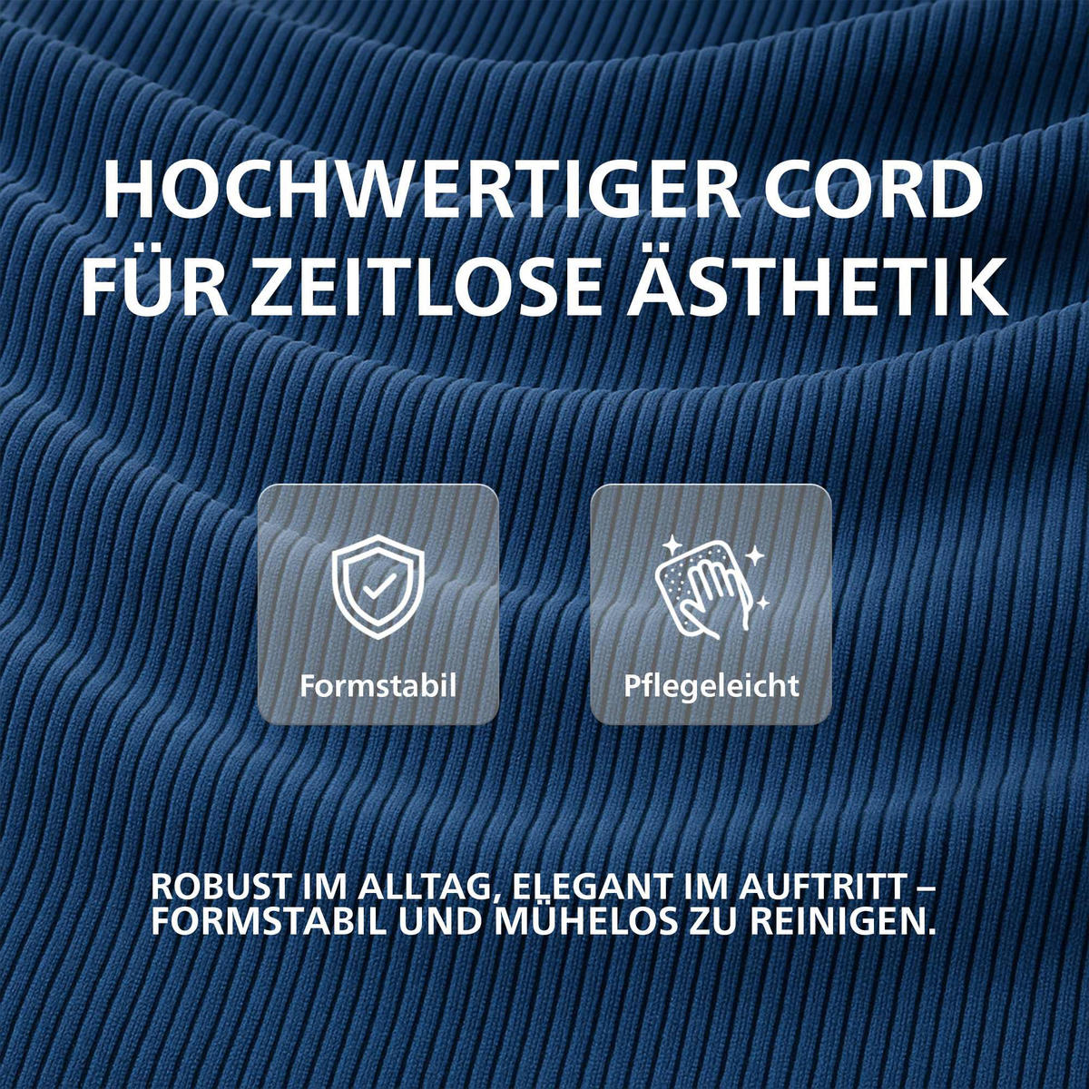 ESSZIMMERSTUHL Cord Blau - Blau/Naturfarben, Holz/Textil (41/91/47cm) - CLP