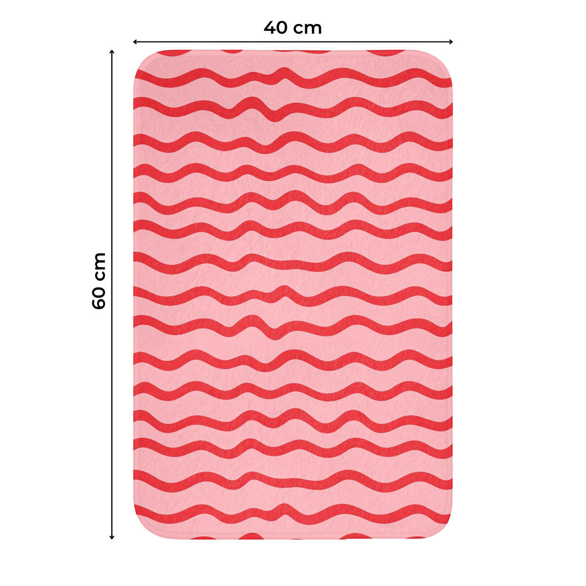 PREDLOŽKA PRED WC Hravé - vzor - červená 40x60 cm - ružová, textil/plast (40/1cm) - OnlyWow
