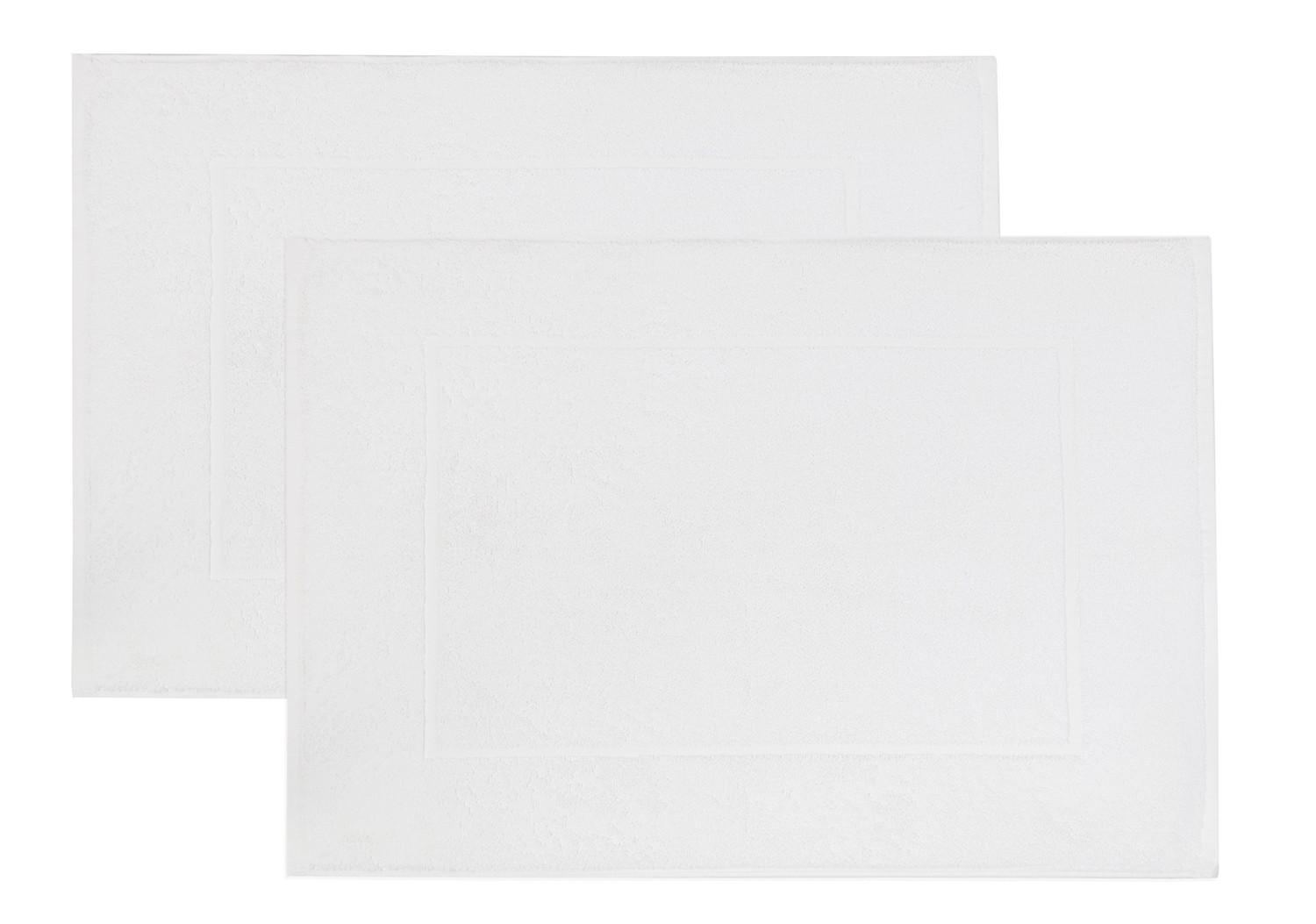 BADEMATTE, 2er-Set, 50x70 cm, 100% Baumwolle, Weiß - Weiß, Textil (50/70cm) - Zollner