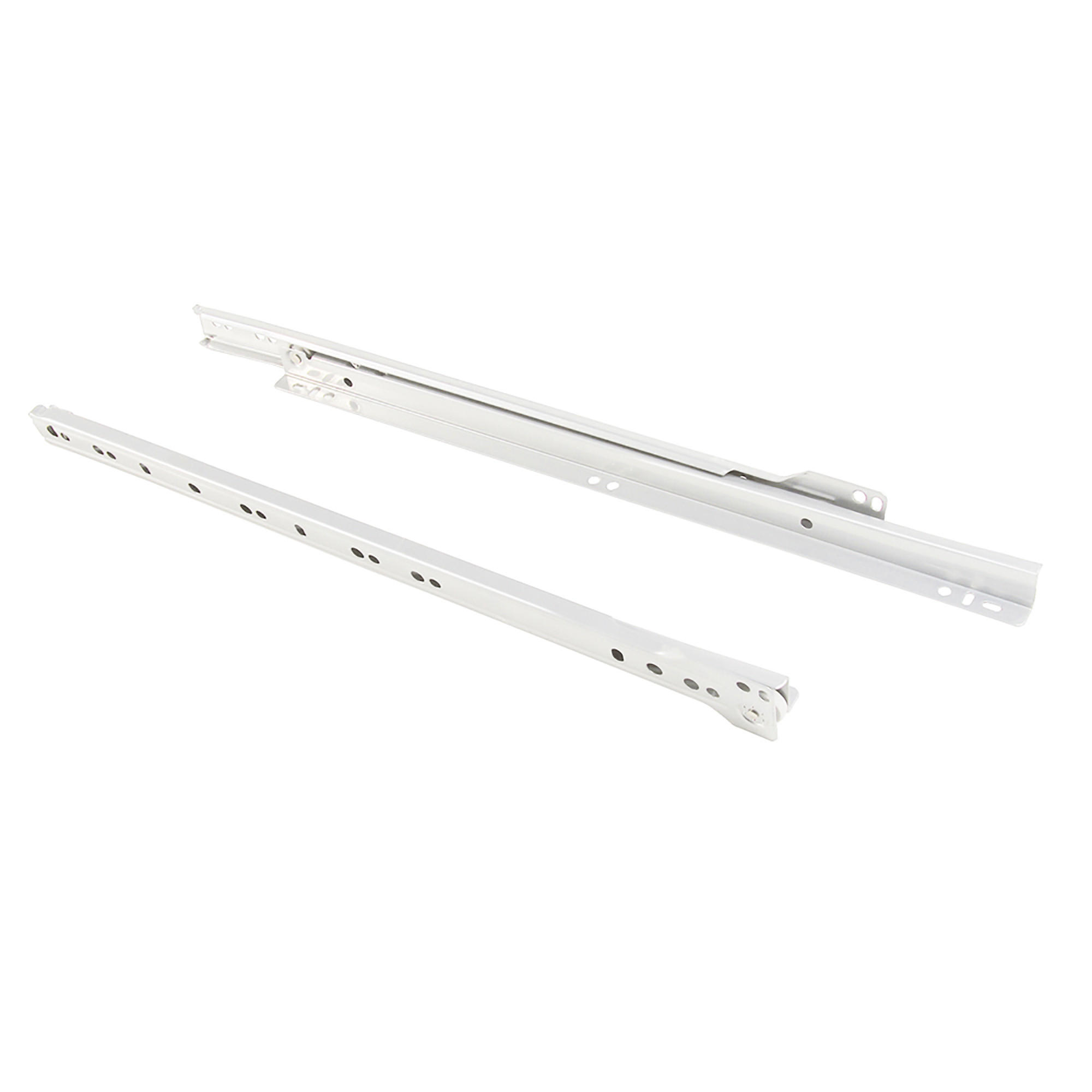 SCHUBLADENFÜHRUNGEN T30, Drop Lock, Länge 500mm, TeilVollauszug, Stahl, Weiß 5er-set - Weiß, Metall (16/4/52cm) - EMUCA