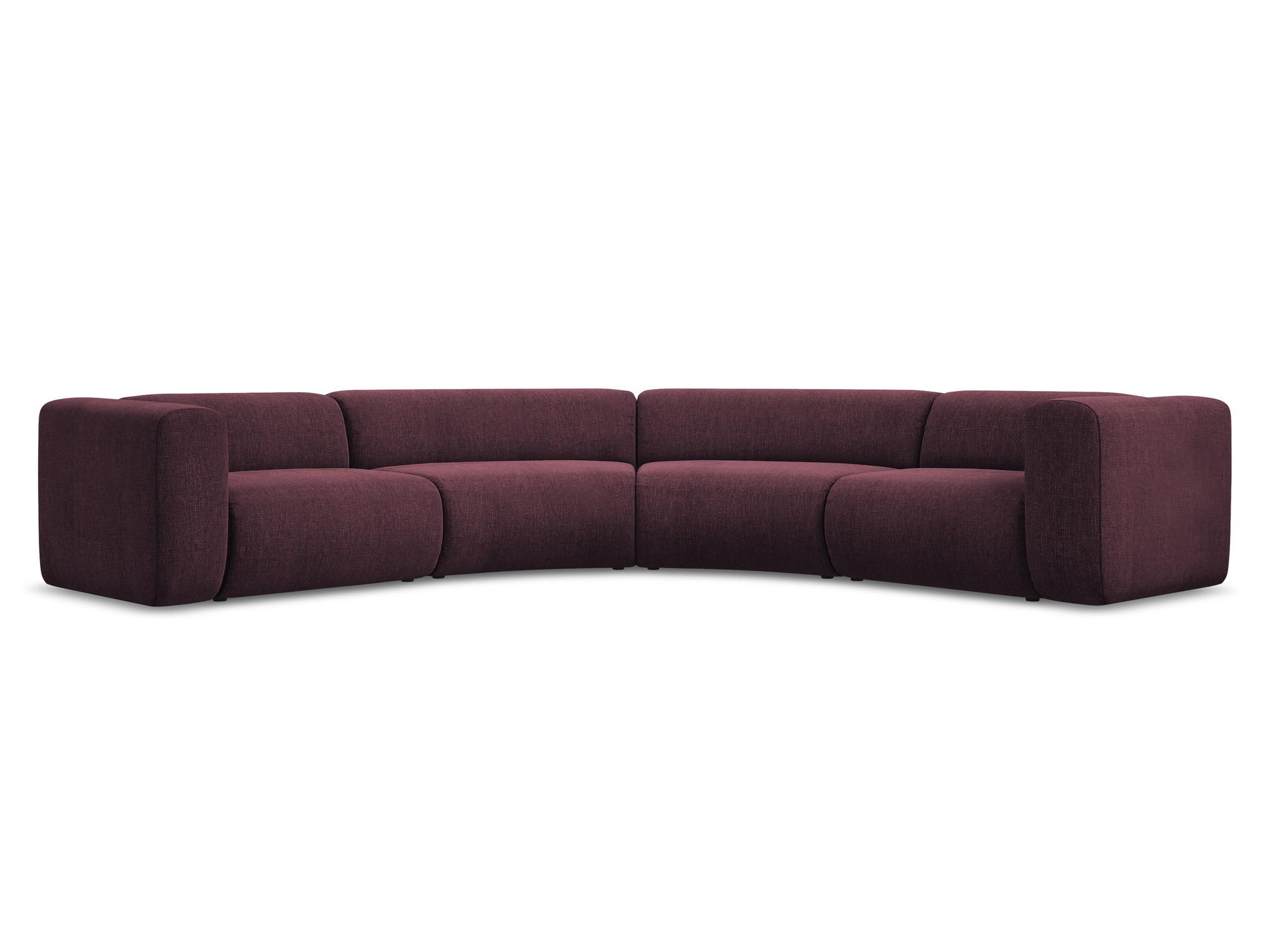 ECKSOFA Chenille Stoff Rot - Rot/Weinrot, Kunststoff/Textil (318/318cm) - Makamii