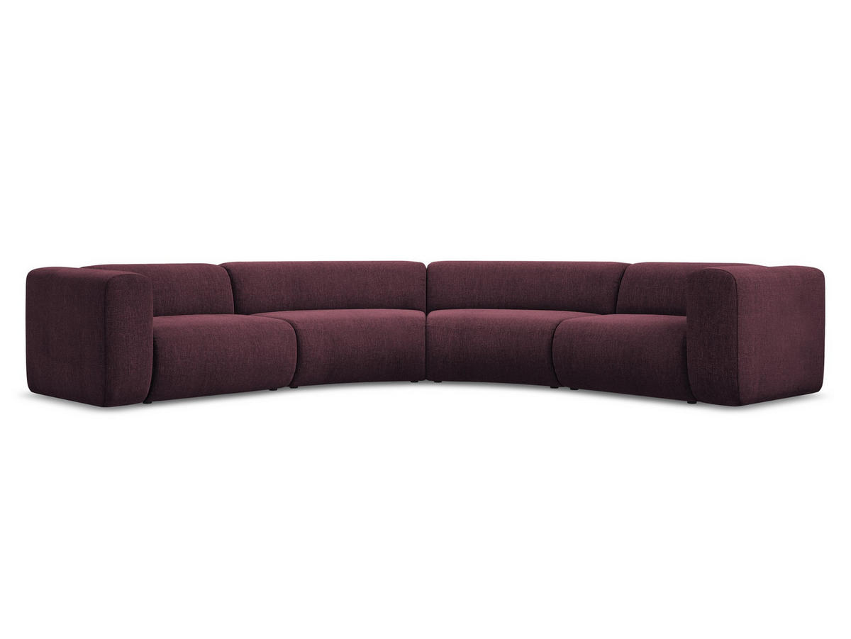 ECKSOFA Chenille Stoff Rot - Rot/Weinrot, Kunststoff/Textil (318/318cm) - Makamii
