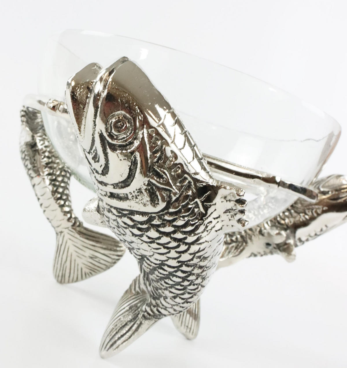 DEKOSCHALE Fische Ø28 cm - Silberfarben, Metall (28/16cm) - FURNARO